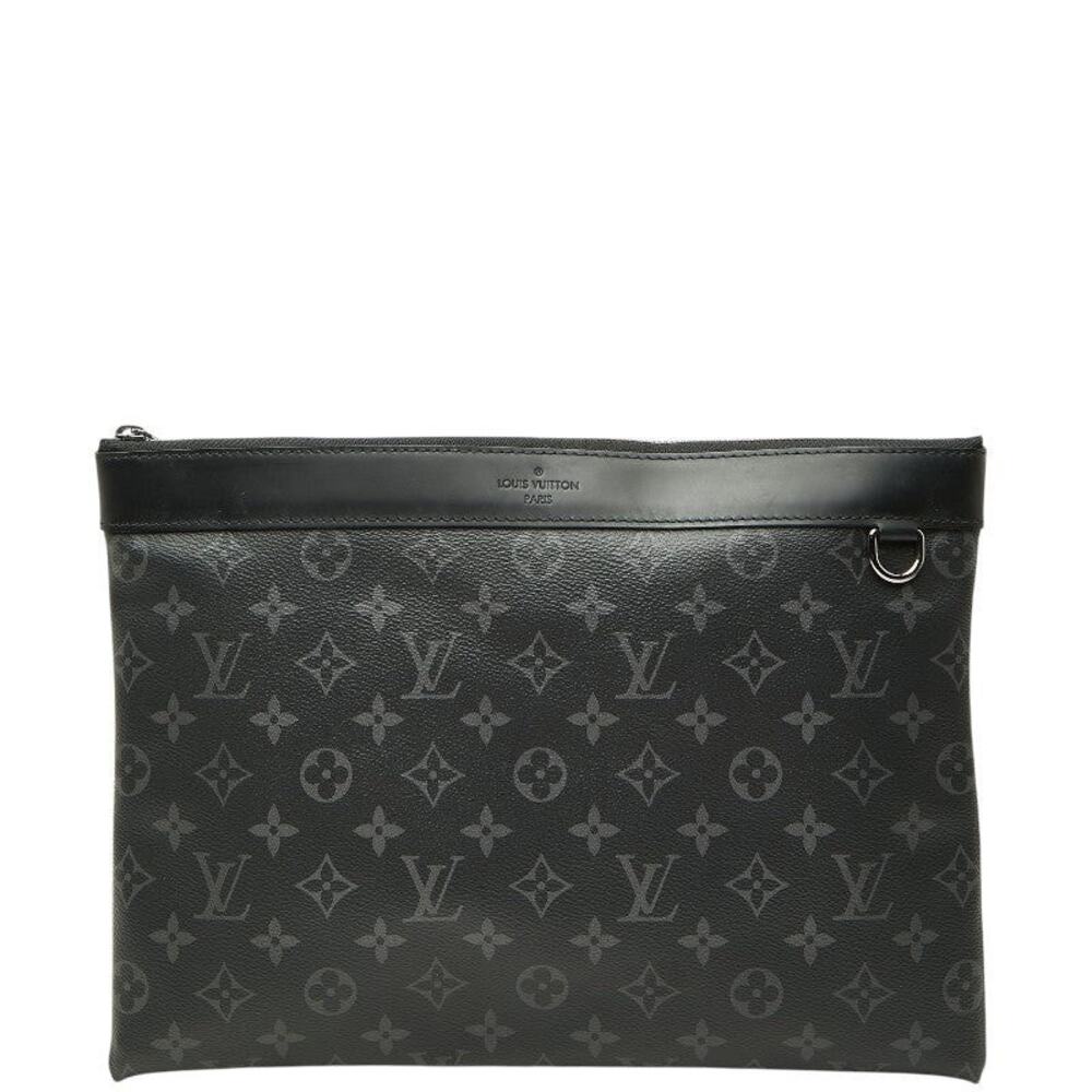 Louis Vuitton Monogram Eclipse Pochette Discovery Clutch Bag Black